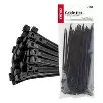 Amio Cable ties black 3.6x150mm - 100 pcs