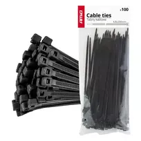 Amio Cable ties black 4.8x200mm - 100 pcs