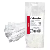 Amio White cable ties 4.8×200mm 100 pcs. -04310