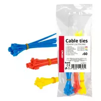 Amio Multicoloured plastic cable ties set of 60 pcs. -04313