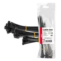Amio Black short plastic cable ties set of 60 pcs. -04314