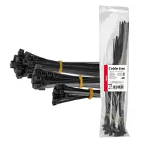 Amio Plastic cable ties black long set 60 pcs. -04315
