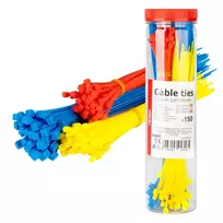 Amio Multicoloured plastic cable ties set of 150 pcs. -04316