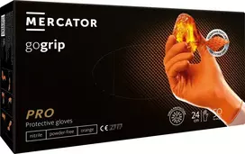 Mercator Nitrile gloves GoGrip orange size S, 50 pcs