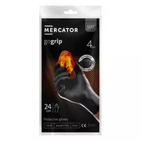 Mercator GoGrip BLACK nitrile gloves 4 pcs size L