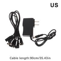 JAV/JK/ES kištukas 1 į 5 DC 9V 1A Gitaros pedalo maitinimo adapteris AC 100-240V Muzikos instrumentų gitaros dalys efektų pedalams US PLUG black