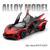 1:24 Scale 720S Apollo EVO Cars Toy Model Miniature Sports Car Wheel Pull Back Rubber Tire Vehicle Models Festival Gifts black