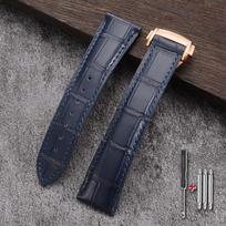 19mm 20mm 21mm 22mm for Omega Seamster Watch Original Leather Watch Strap Solid Steel Deployant Clasp Bamboo Leather Watch Bands 19mm gray
