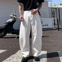 Men's Baggy Lantern Wide Leg Jeans Vintage Washed Denim Pants Loose Streetwear Casual Trousers for Spring Autumn Daily Outdoor 2XL balta