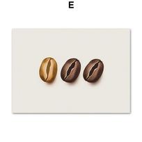 Abstract Funny Coffee Drinking Cat Machine Beans Cup Croissant Wall Art Poster Prints Canvas Picture Cafe Living Room Home Decor 21cm×30cm NoFrame brown