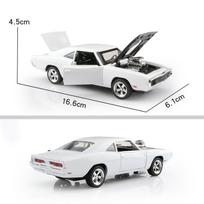 Fast & Furious Dodge Charger 1970 Classic Supercar Simulation Diecast & Toy Vehicles Sounds & Light Pull Back Car 1:32 Alloy Model white