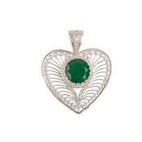 Green Onyx Gemstone 925 Sterling Silver Jewelry Handcrafted Wedding Pendant 1.4  CP-15-17 white