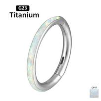 G23 Titano Priekinės Šoninės Opalo Nosies Žiedas 6mm - 12mm Septumo Clicker Vyriškas Lankelis Ausies Kremzlės Trago Lūpos Auskaras Ring 6mm