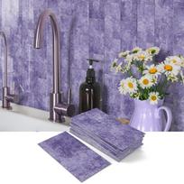 Lipnus sustiprintas putplasčio sienos lipdukas Namų virtuvės vonios kambario sienos dekoravimo lipdukas Marmuro rašto lipdukas 10.16 * 20.32CM * 16 pieces gray