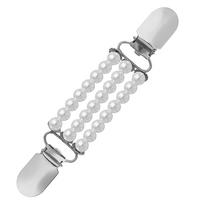 Fashion Pearl Fixed Strap Charm Safety Pin Brooch Beaded Cardigan Clip Suitable for Enhancing Style and Security sidabras