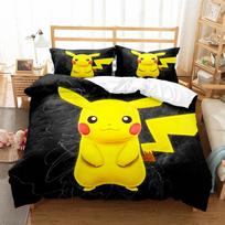 Cartoon Anime Pokemons Bedding Set Kawaii Pikachu Duvet Cover Set Quilt Cover Pillowcase Kids Bed Set Twin Queen King Size 135x200cm