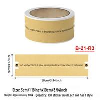 Geltona Kraft popieriaus sandarinimo juosta su nuplėšiamu krašteliu ir lipduku 10*3CM/100 stickers beige