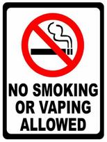 No Smoking or vaping Retro Metal PlaqueSign Pub Bar Man CaveAluminum 20x30cm（7.8x11.8inch） red