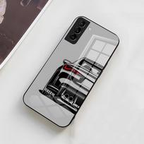 Japoniškas JDM Drift Car telefono dėklas, skirtas Samsung A56 A36 A26 A16 A15 A25 A35 A55 A14 A34 A24 A54, stiklinis dėklas Samsung A33 5G gray