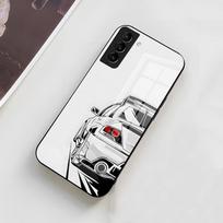 Japoniškas JDM Drift Car telefono dėklas, skirtas Samsung A56 A36 A26 A16 A15 A25 A35 A55 A14 A34 A24 A54, stiklinis dėklas Samsung A14 white