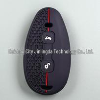 2-Button Silicone Key Case for Vespa GTS300/GTV300 Motorcycle Remote - Honeycomb Design raudona