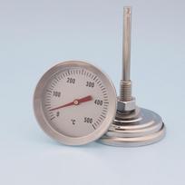 Grilio termometras 0-500°C/0-120°C Analoginis 52mm 54mm Didelis ciferblatas Atsparus korozijai Be baterijos Matuoklis BBQ Picų krosniai M8/M10 A gray