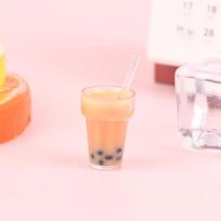 1:12 Resin Dollhouse Mini Lemon Milk Tea Water Cup Miniature Dollhouse Accessories Cups Toy Decoration Gifts Furniture Toys beige
