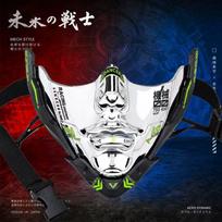 Cyberpunk mechanical half face mask sci-fi mask electronic music festival halloween cos party ride dress up props Mechanical half face - silver plated