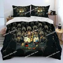 Cartoon Cuphead And Mugman Bedding Set Printed single Comforter Quilt Bed Cover Duvet Cover Pillow Case 3 Pieces Kids Adult Size EU Single 135*200cm/53x79in 3pcs