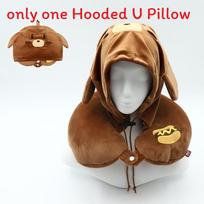 Cute Animal Hooded Neck Pillow With Memory Foam Filling For Travel ruda
