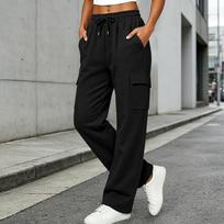 Cargo Sweatpants for Women Baggy Wide Leg High Waist Parachute Pants M juoda
