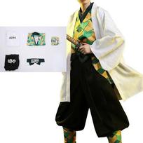 Nauji Anime Sabito Cosplay Kostiumai Kimono Baltas Apsiaustas Vyriškas Paltas Pamušalas Kelnės Perukas Helovino Kostiumai L beige