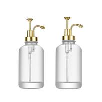 Tikslus dozavimas 16 oz kavos sirupo dozatorius Atnaujintas siurblys Muilo dozatorius Namams 2Pcs Gold white