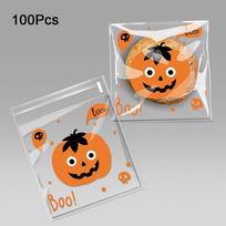 100 vnt. lipnios Helovino saldainių maišeliai Plastikiniai saldainių, sausainių maišeliai „Trick or Treat“ maišeliai Šventei style D