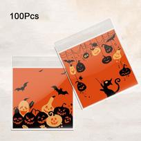 100 vnt. lipnios Helovino saldainių maišeliai Plastikiniai saldainių, sausainių maišeliai „Trick or Treat“ maišeliai Šventei style C