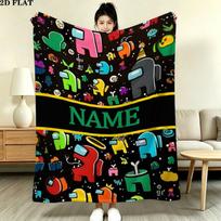 Custom Among Us Blanket, High quality Comfortable for All Seasons, Home Decor, Warmth and Comfort 80cm x 120cm black