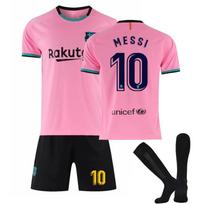 Kids Soccer Jersey Set Messi 10 Barcelona 20-21 Home Away Football Uniform Boys Sports Training Kit XL