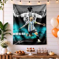 Football Messi Wall Tapestry Retro Boho Suitable for Living Room Studio Wall Bedroom Multipurpose Boho Decor Gift for New Home 180cmx230cm