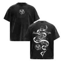 Avatar The Last Airbender Anime Shirt, Aang Front Back Print Tee, Vintage Washed Black Oversized Tee S black