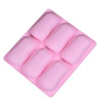 6 Hole Handmade Soap Making Mold Food Grade Silicone Resin Plaster Molds DIY Chocolate Baking Supplies Silicone Soap Form Gift rožinė