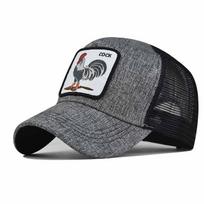 Pavasarinė nauja gyvūnų siuvinėjimo tinklinė skrybėlė vyrams ir moterims gyvūnų beisbolo kepuraitė hiphopo kepuraitė Adjustable gray