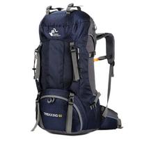 60L Outdoor Backpack Camping Climbing Bag Waterproof Mountaineering Hiking Backpacks Sport Bag Climbing Rucksack 60L tamsiai mėlyna spalva