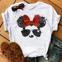 Disney animacinis Mikis Peliukas su spauda marškinėliai moterims viršūnės grafiniai hipi medvilniniai marškinėliai juokingi Harajuku marškinėliai mada moteriški marškinėliai M black