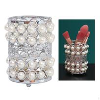 Brush Holder Makeup Cosmetic Organizer Decoration Desktop Pen Pencils for Women sidabras