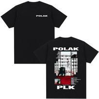 Raperis Plk Polak Grafinis Marškinėlis Unisex Moterų Mada Pop Muzikos Marškinėliai Vyriški Laisvalaikio Medvilniniai Marškinėliai Vintage Hip Hop Gatvės Apranga S gray