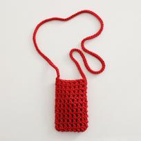Nauja nerta tuščiavidurė moteriška telefono rankinė Spalvota rankų darbo pinta petinė crossbody rankinė Paprasta kelioninė paplūdimio rankinė Mažas piniginės dėklas raudona