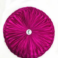 Aksominė Rankų Darbo Apvali Moliūgo Pagalvė - Sofa, Automobilio, Biuro Dekoras Diameter 35cm violetinė