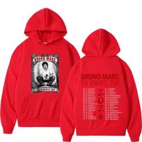 Bruno Mars The Romantic Tour 2026 Spausdintas Hoodie Vyras Moteris Vintage Megztinis Žieminis Laisvas Atsitiktinis Ilgas Hoodie S red