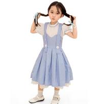 Magical Green Oz Dorothy Alice Maid Costume Dress In Soft Cotton For All Ages Child,XXXL white