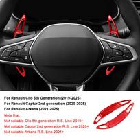For 2019-2025 Renault Clio5 CLIO 5 Captur 2020-25Car Steering Wheel Shift Paddle DSG Extension Gear Stickers Arkana 2021-2025 for Arkana 21-25 3 gray